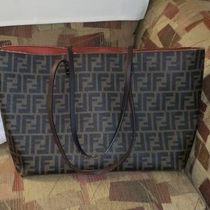 VINTAGE FENDI ZUCCA ROLL TOTE BAG